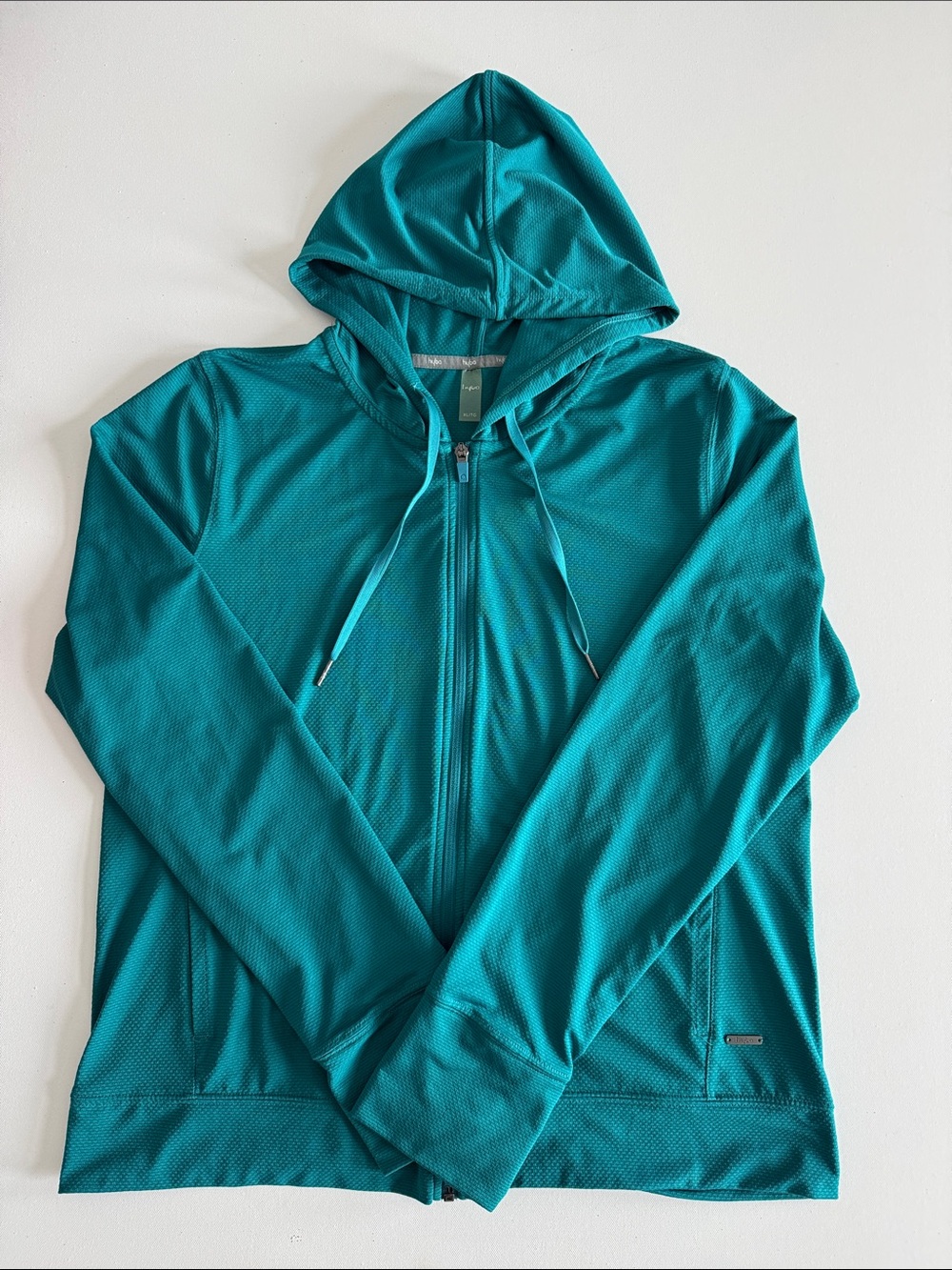 Men's Teal Full-Zip Hooded Sweater